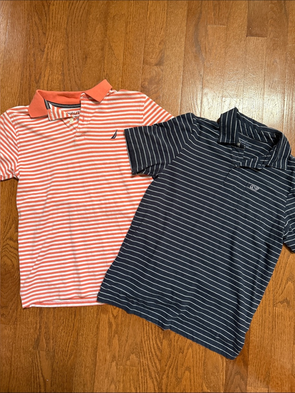 Vineyard Vines Navy Nautica Boys' Striped Polo Set - Peach and Navy